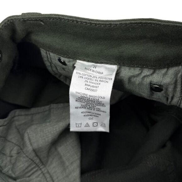 NWT JOE'S JEANS The Icon Mid Rise Skinny Ankle Sz 24 Green Coated Laser Camo - Picture 5 of 8